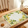 Rectangular Lemon Leaf Placemats Suitable & Dining Table Decor - Modern Lemon Green Leaf Table,, Machine Washable, Suitable for Home, Party, Gift,