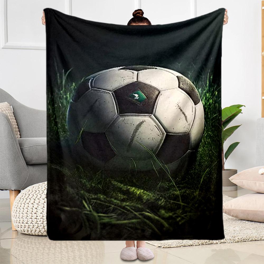 1pc Soccer Ball Blanket Comfortable Soft Lightweight Multi Purpose Blanket Travel Camping Picnics Sofa Office Bed Living Room Gift Friends Family