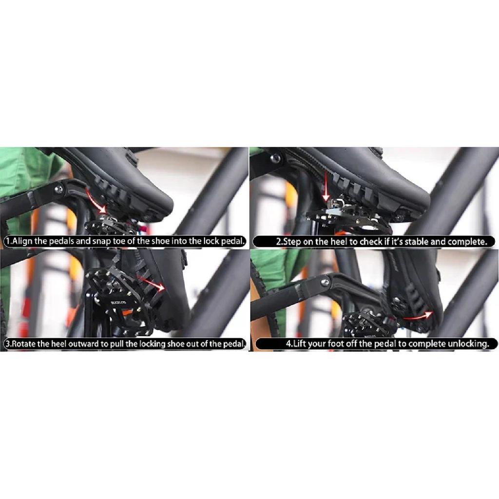 BUCKLOS MTB Pedal for SPD System Bicycle Mixed Pedal Mountain Bike Self-locking Pedals Aluminum Alloy MTB Bike Clipless Pedals