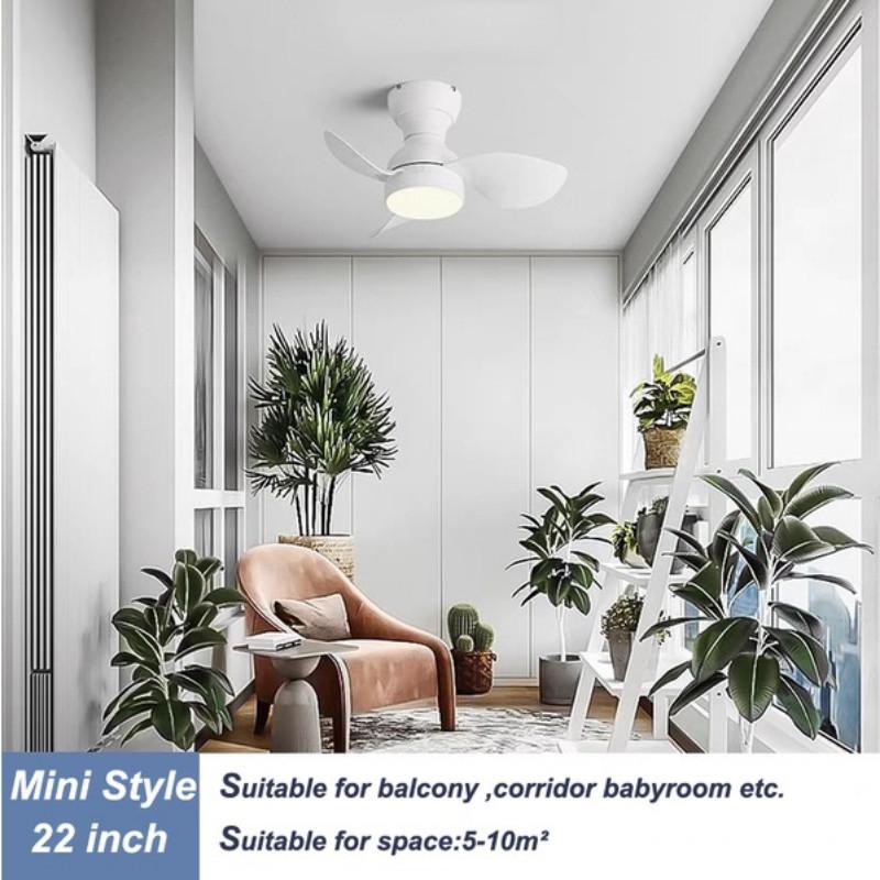 22/29 palcový minikoridor Smallhouse DC motorové stropní ventilátory s dálkovým ovládáním Niklový stropní ventilátor s LED světly Moderní