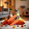 Cat Toy Carrot Sound Pet Products Bite Resistant Paper Rope Scratcher Clean Teeth Interactive Play Cat Carrot Chew Toy for Cat