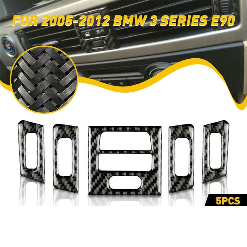 For BMW E90 E92 E93 3 Series 2005-2012 Carbon Fiber Style Center Console Air Vent Outlet Cover Trim Car Interior Accessories