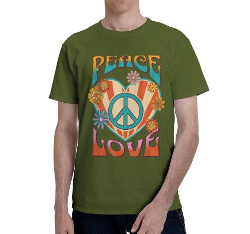 Peace Love Peace Sign 60s 70s Hippie Style Tshirt Unisex Clothing Cotton Casual Daily Four Seasons Tees Shirts For Unisex