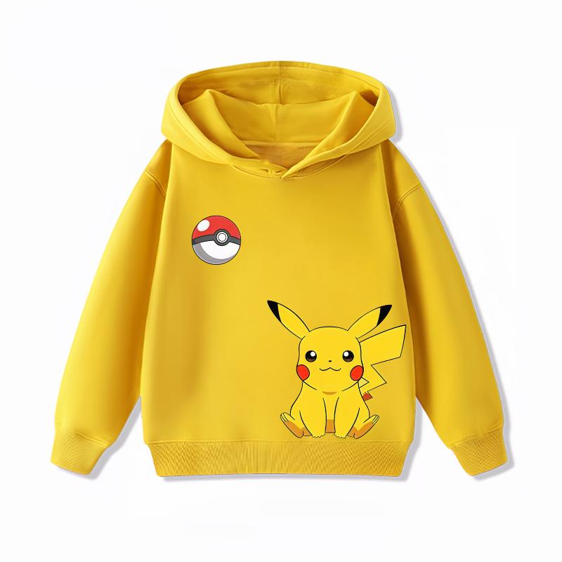 Felpa con Cappuccio Potdemiel Pikachu per Bambini Morbida e Comoda Adatta a Ragazzi e Ragazze Calda in Autunno e Inverno Felpa con Cappuccio per Bambini