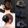Kristall Styling Werkzeug Flexible Haarnadeln Hohl Krallen Herz Blume Strass Haar Clip Acryl