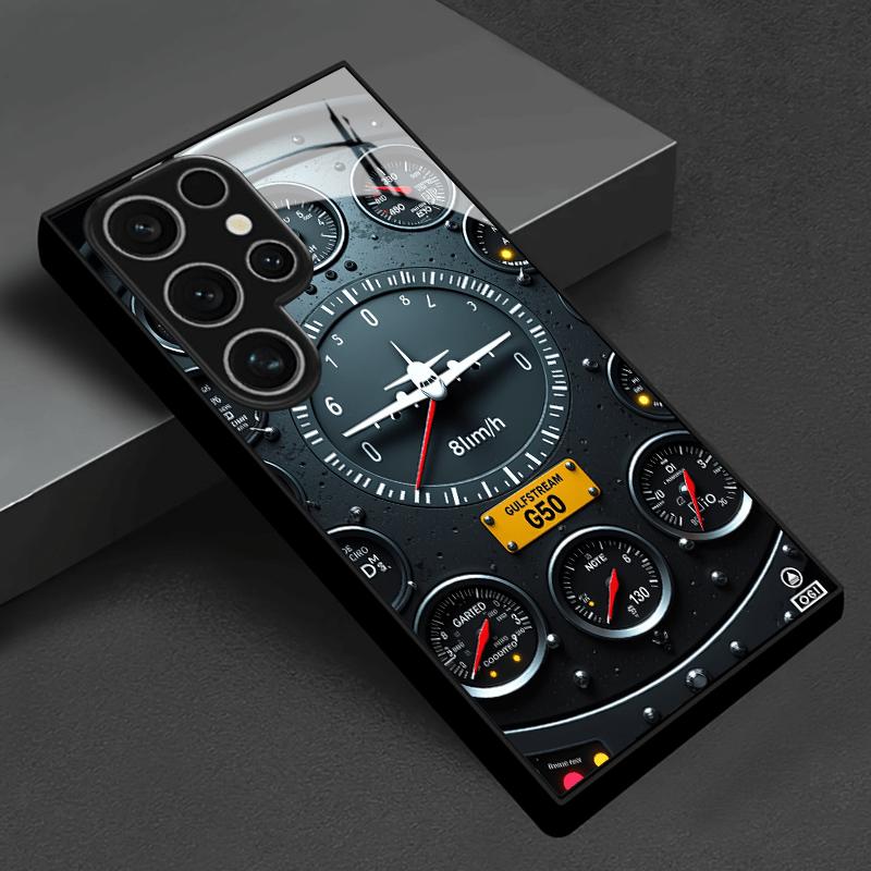Aviation Cockpit Gauge fashion phone phone case mobile phones glass for Samsung Galaxy S26 S25 S24 S23 S22 FE Ultra Plus