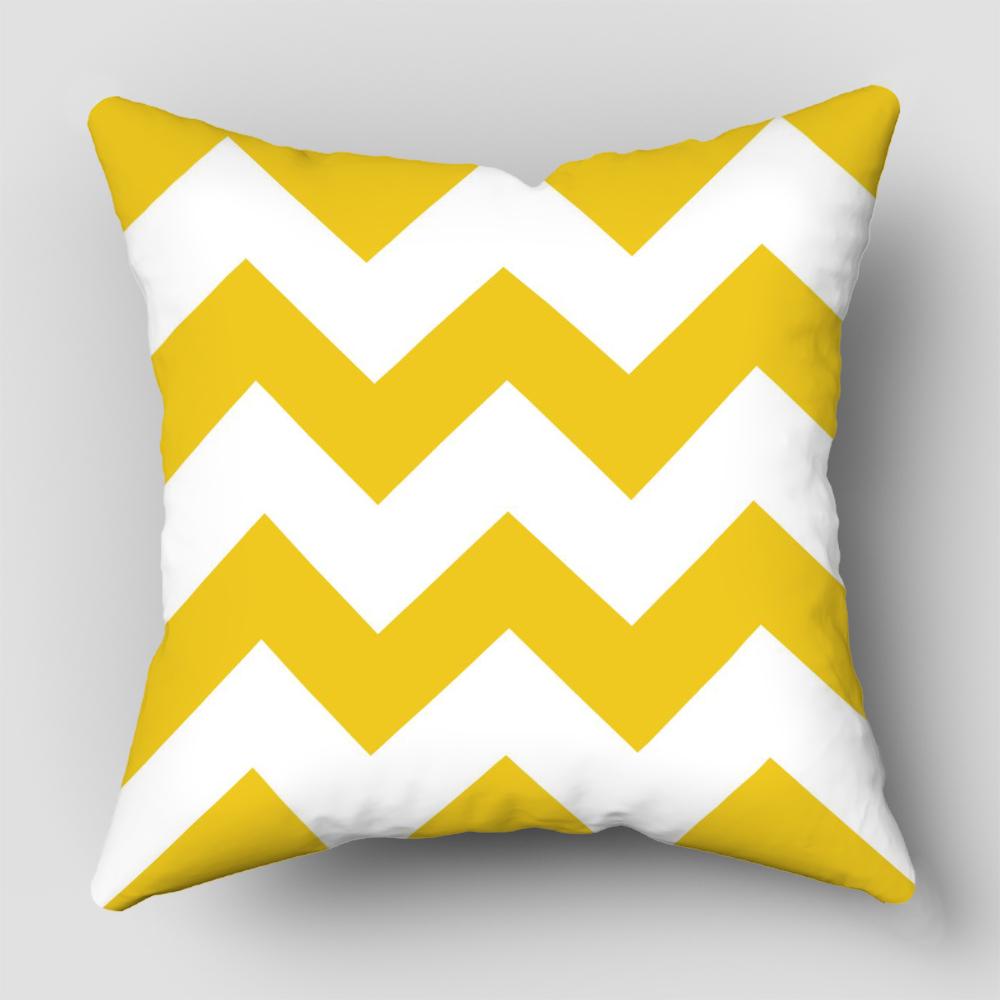 Nordic Yellow Black Abstract Geometric Line Printing Pattern Cushion Cover Home Living Room Sofa Decorative