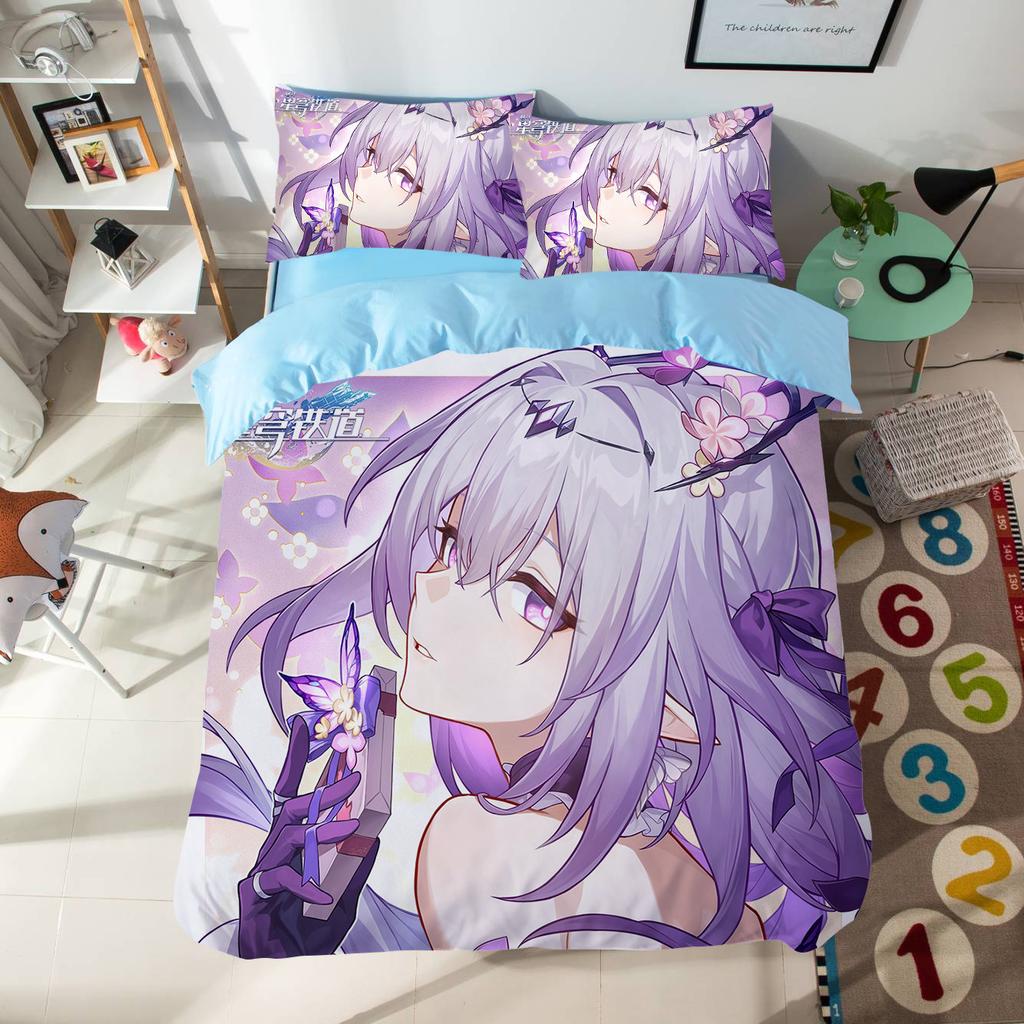 Anime Cartoon Pattern Duvet Cover Set 3pcs Honkai: Star Rail Bedding Set Single/twin Size Dormitory Decor Bedroom Decor for Teen