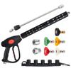 M MINGLE Replacement Pressure Washer Gun with Extension Wand, Telescopic Rod, M22 15mm, M22 14mm Fittings, 5 Nozzle Tips, 40-inch (1.01m) 4000 PSI