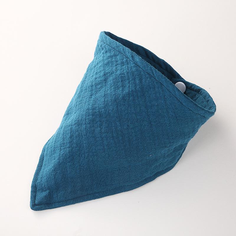 Double Layer Muslin Cotton Baby Bib - Solid Color Triangle Scarf