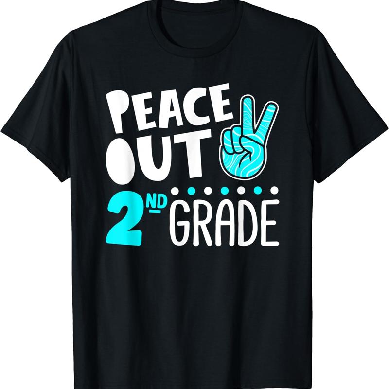 Peace Out 2Nd Grade Graduation Last Day School 2021 Funny T Shirt S разноцветный
