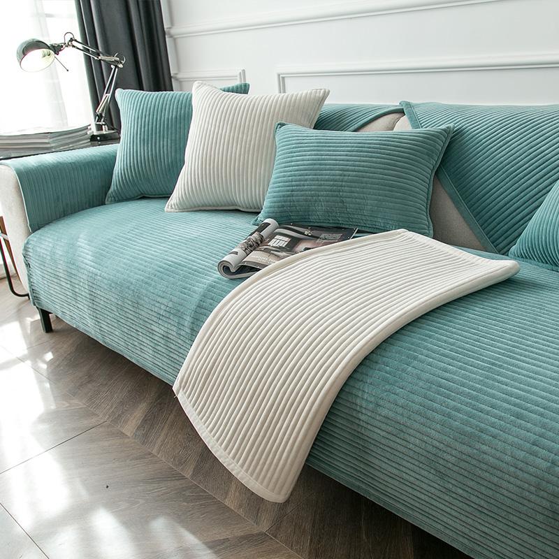 Plush Sofa Cushion Modern Fashion Winter Non-slip Seat Cushion Cover Cover Towel Winter Fabric Seat Cushion