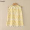 ZANZEA Women Floral Print Casual Round Neck Sleeveless Splice Tank Tops
