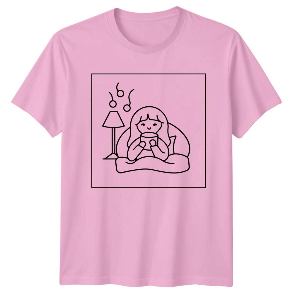 Girl With Coffee Hobbies Unisexs TShirt Unisexs Tee Graphic Unisex Top