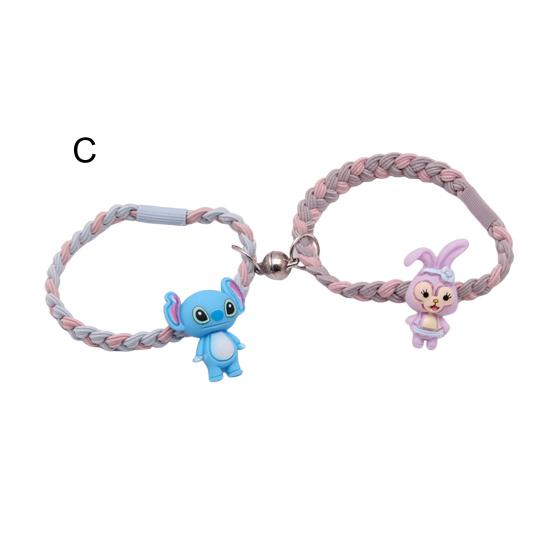 1 Pár Gumiček do Vlasů Kreslená Panenka Přívěsek Pletení Magnetické Přísavky Gumičky do Vlasů Nejlepší Přítel Vysoký