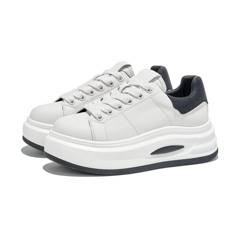 

Модные женские кроссовки AIYUQI, плоские повседневные туфли, новая платформа 2025, женские кеды для скейтборда, большой размер, для бега, женские белые туфли 43 чёрный