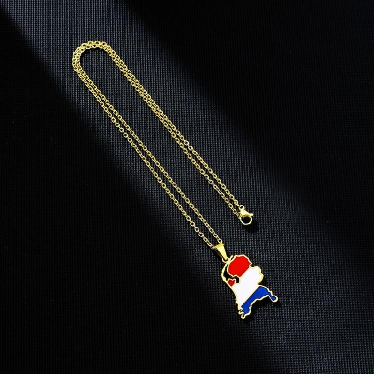 Collana Ciondolo Mappa Paesi Bassi Acciaio Inossidabile Fascino Bandiera Catena Collo Gioielli