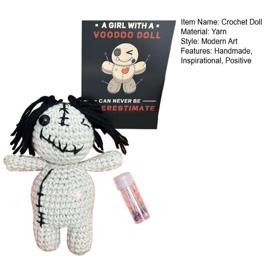 Positive Voodoo Doll Inspirational Handmade Crochet Doll Gifts Emotional Support