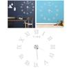DIY Wall Clock Roman Numerals Frameless Mirror Surface Wall Clock Home Living Room DecorSilver
