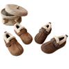 Kids Winter Warm Slip-On Boots With Faux Suede Upper TPR Sole Girls Boys Ages 4-12