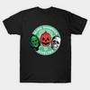 Men Black Print T-shirt Silver Shamrock Masks No-Cut Transfer Paper Print Cotton Tshirt