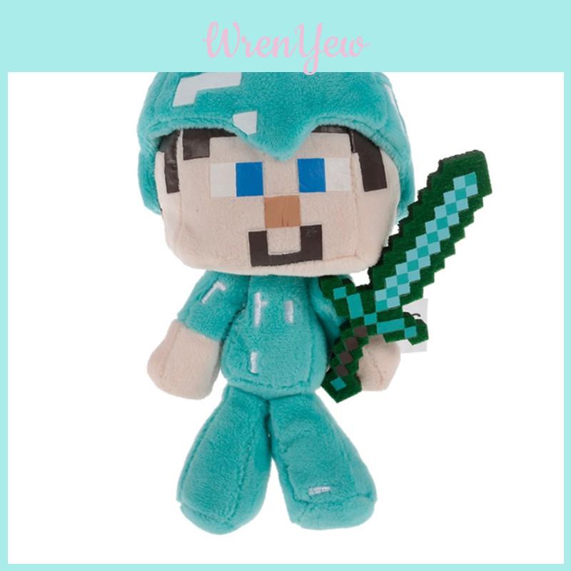 Urocza pluszowa zabawka Minecraft Steve z mieczem dla dzieci, wygodna i urocza, 18 cm
