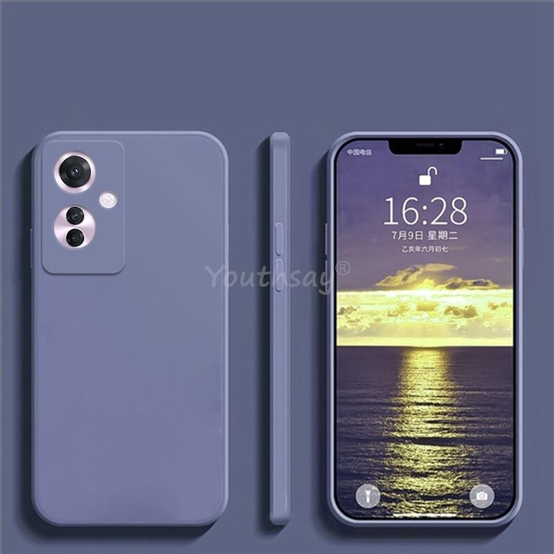 Para OPPO Reno 11 F Funda Reno 11F Cubierta Silicona Líquida Lisa Suave TPU Anti-caída Capa Protectora de Teléfono Cubierta Reno11 F Funda