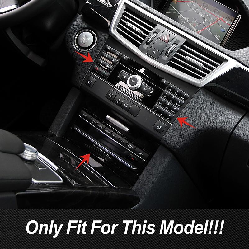 Consola Central Aire Acondicionado CD Panel de Control Decoración de Marco Para Mercedes Benz Clase E W212 2009-2011 Color Fibra de Carbono
