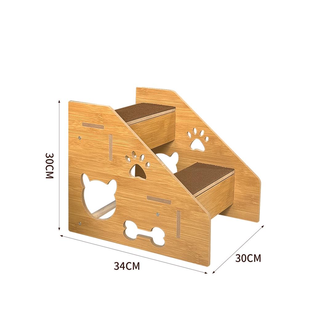4 Layer Wooden Pet Climbing Ladder Dog Up And Down Bed Stairs Stepped Pet Slope Climbing Ladder Lightweight For Small Dogs Cats