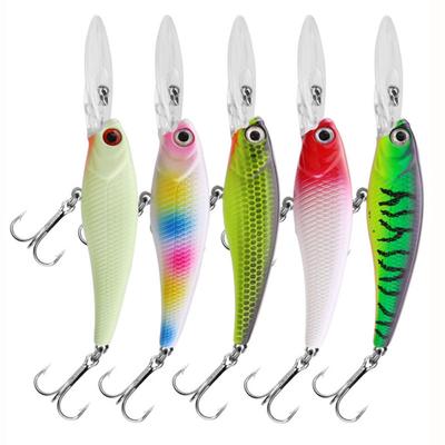 Fishing Lure Long Tongue Fishing Lure 9cm 6.5g Artificial Bait Built-in Ring Beads Simulates Hard