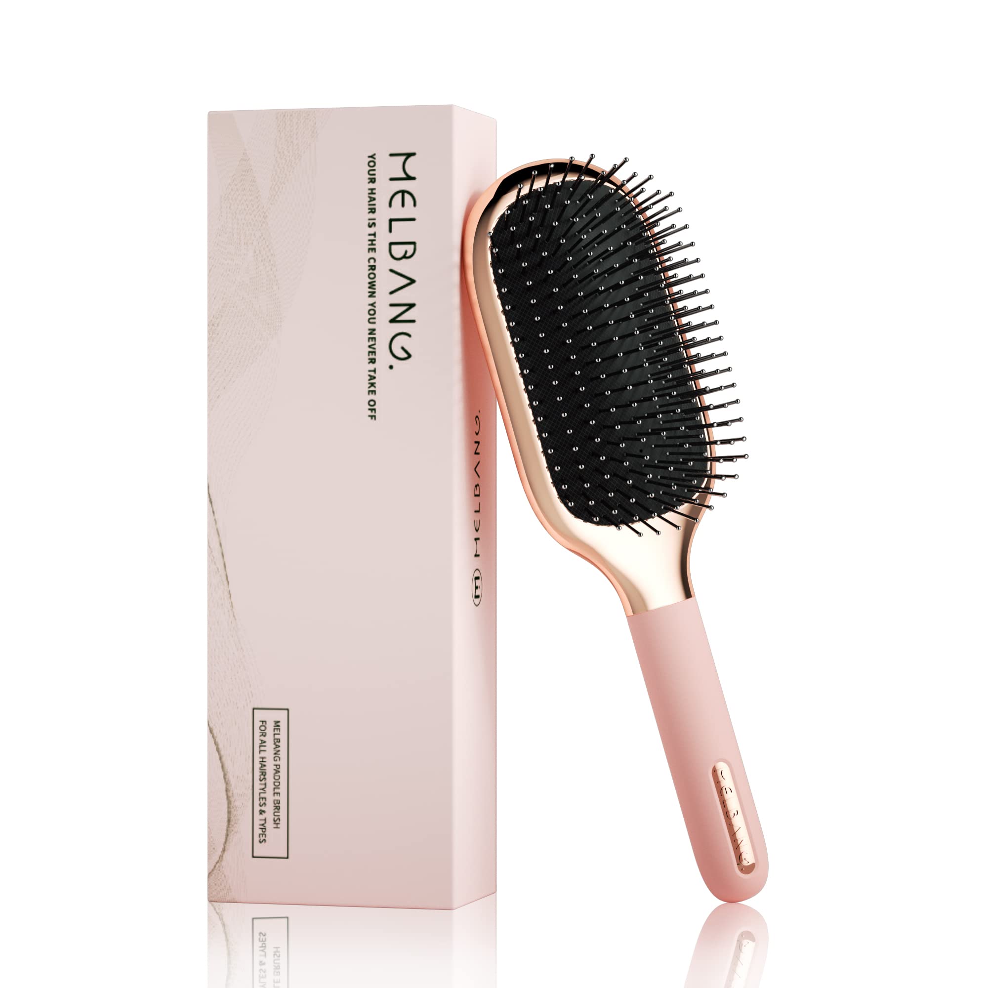 

Melbang Thick Curly Hair Brush, Adds Shine and Smoothness to Thin, Long, Short, Wet or Dry Hair, Paddle Hair Brush, Unisex, Kids
