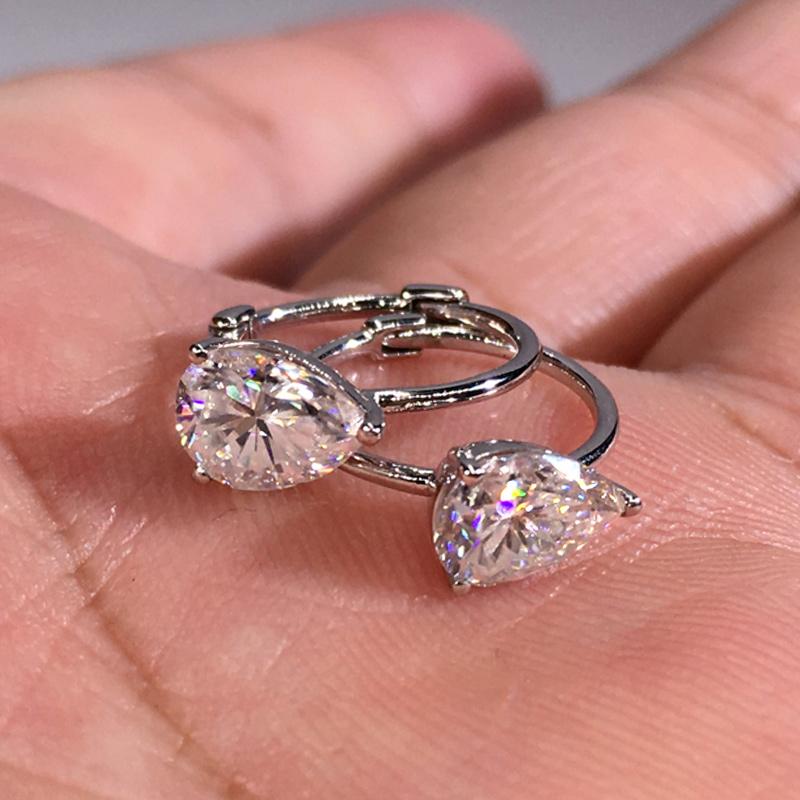 

Huitan Simple Design Hoop Earrings Lady Daily Zircon with Bright Zirconia Chic Dainty Accessories for Engagement Ceremony Party