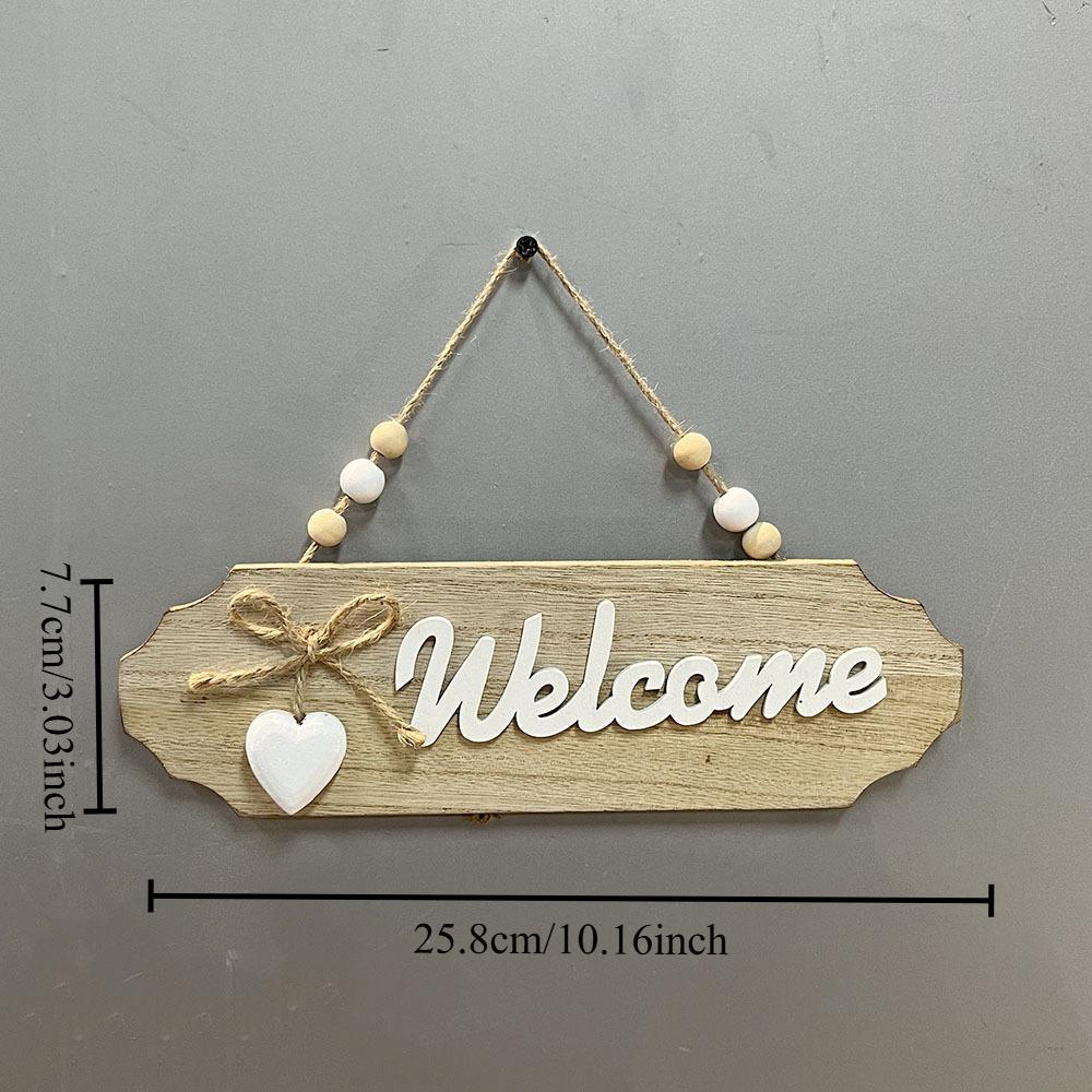 1pcs New Wooden Doorplate Welcome Hanging in Front of The Door Welcome Home Creative Decoration Board Bow
