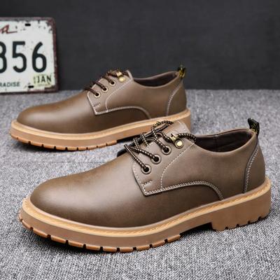 Modne skórzane buty męskie Modne codzienne buty robocze Brytyjska młodzież Retro Męskie buty