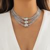 Ingemark Gothic Layered Big Ball Pendant Choker Necklace Women Punk Chunky Thick Box Clavicle Chain Grunge Jewelry Steampunk Men