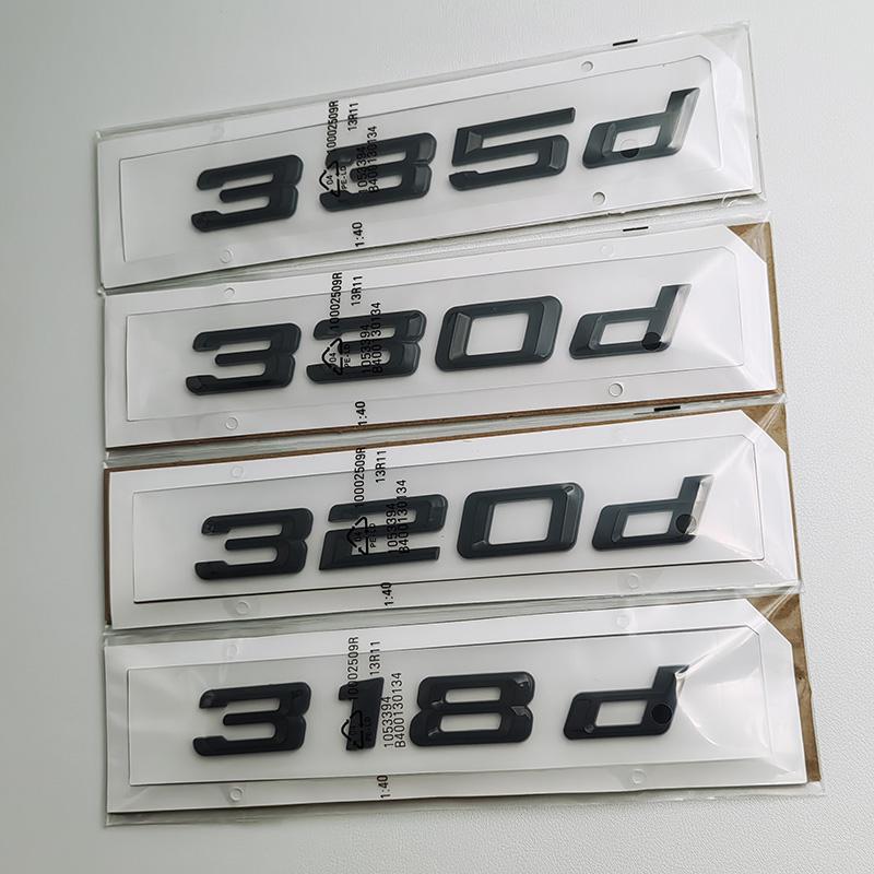3D ABS Glossy Black English Letter Logo Badge Emblem Car Rear Trunk Sticker for BMW 316d 318d 320d 330d 335d Auto Accessories GX6
