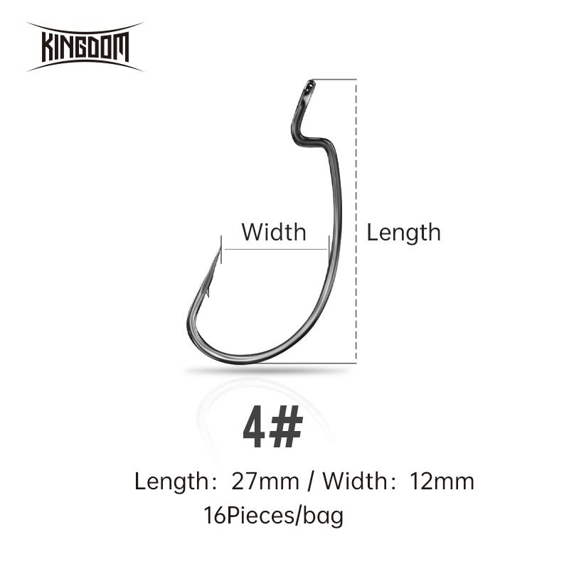 Kingdom Crank Fishhooks High Carbon Steel Wide Super Lock Fishing Hook 2/0# 1/0# 1# 2# 4# 6# Barbed Hooks