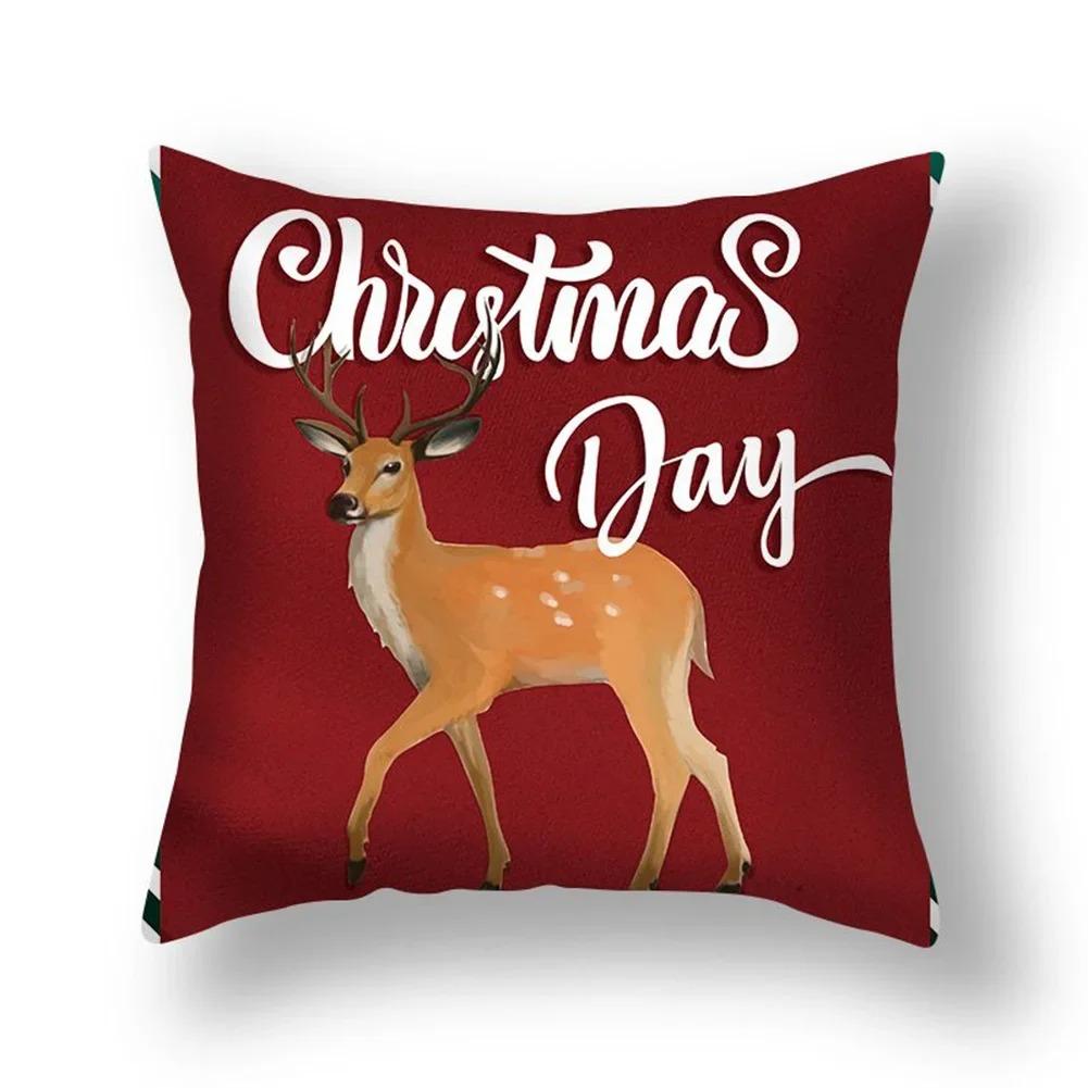 Christmas Themed Pillowcases Car Accessories Office Santa Claus Living Room Sofa Home Pillowcases