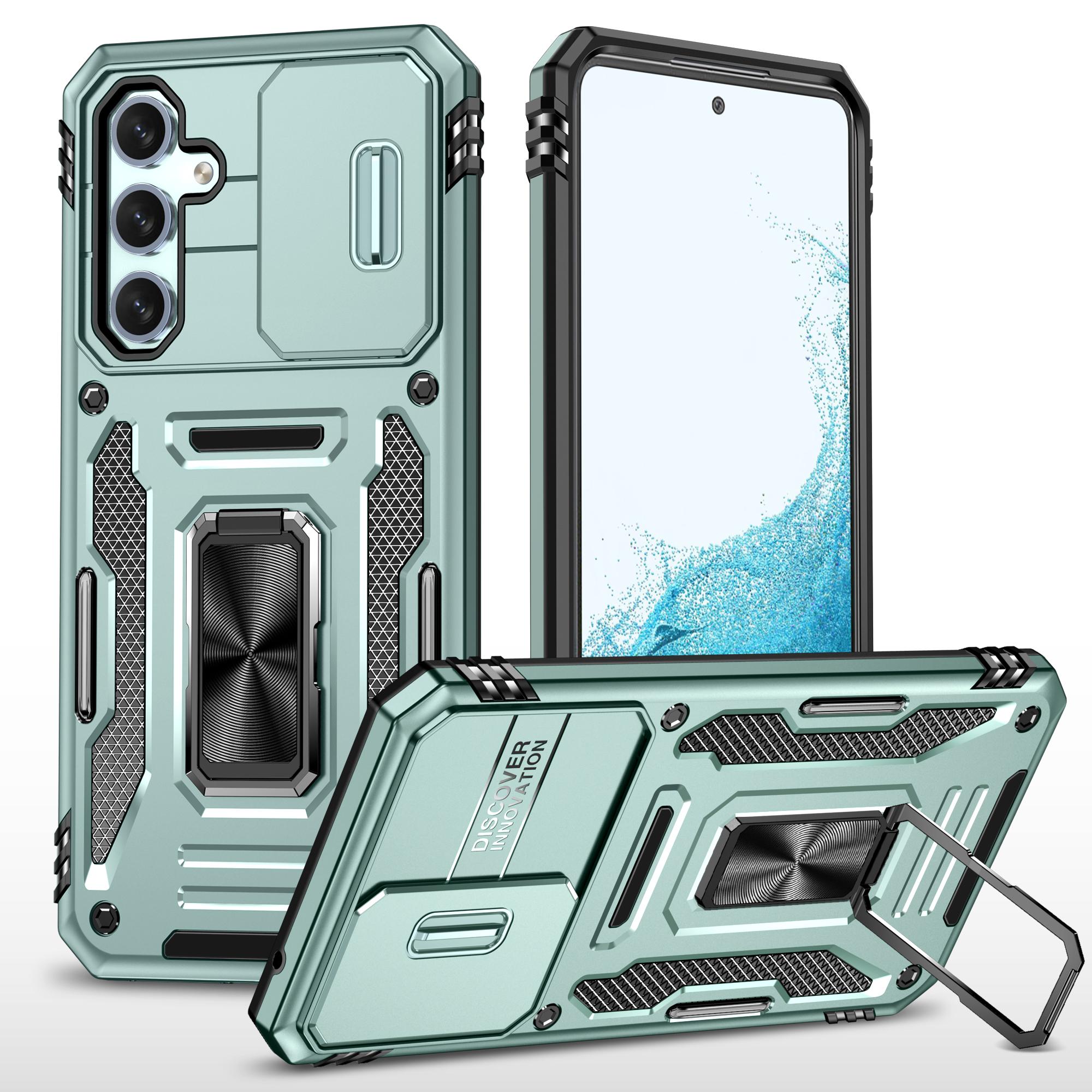 

Armor Series Phone Case for Samsung Galaxy A54 5G,PC+TPU Shockproof Phone Cover Kickstand Green