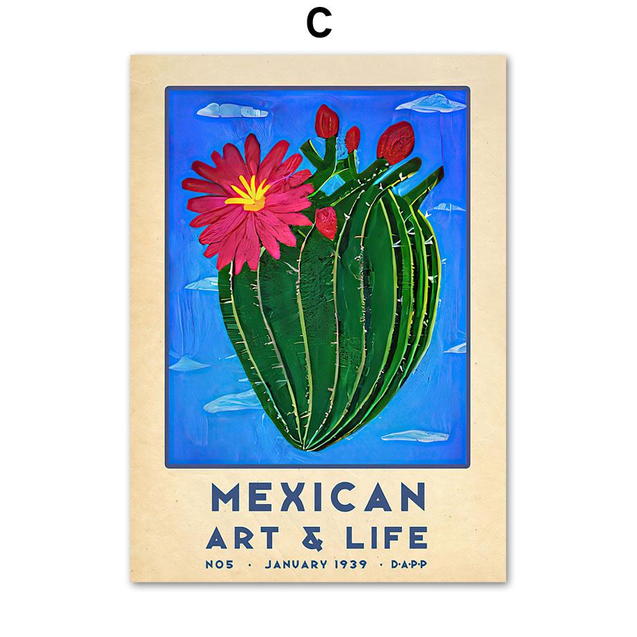 

Мексиканский цветочный женский настенный художественный кактус с принтом на холсте, латиноамериканский постер на скандинавскую тему, настенные панно для гостиной, домашний декор 30X40 cm No Framed