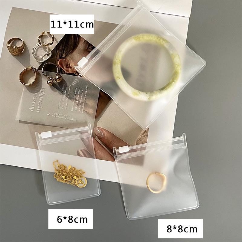 Non-yellowing, non-hardening frosted EVA zipper jewelry bags for earrings and bracelets