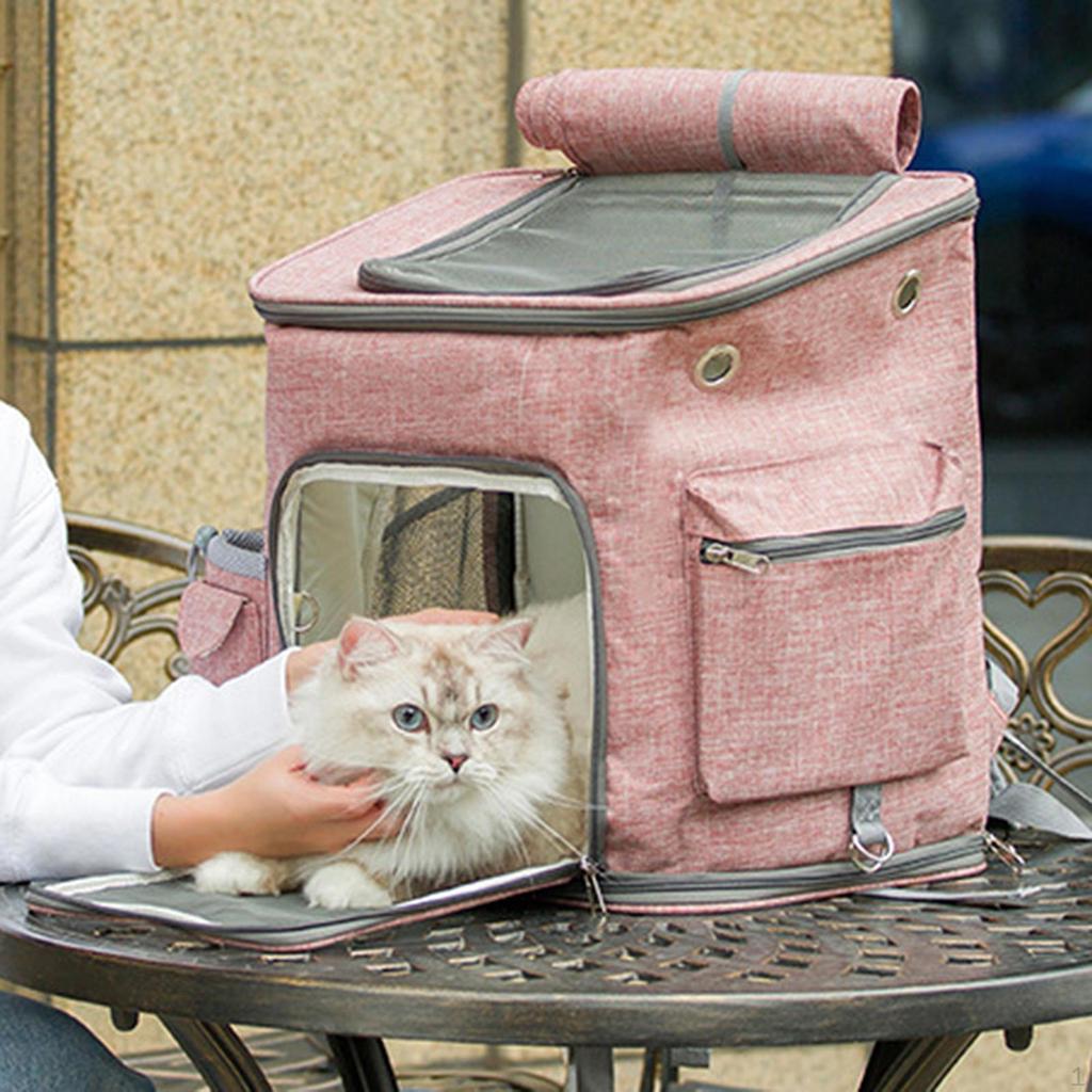 Mesh Pets Backpack Carrying Bag Breathable Soft Cat Pet Travel for Hiking