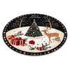 Reindeer Christmas Rug 2D Flat Printed Round Carpet Holiday Decor Christmas Doormat  Party