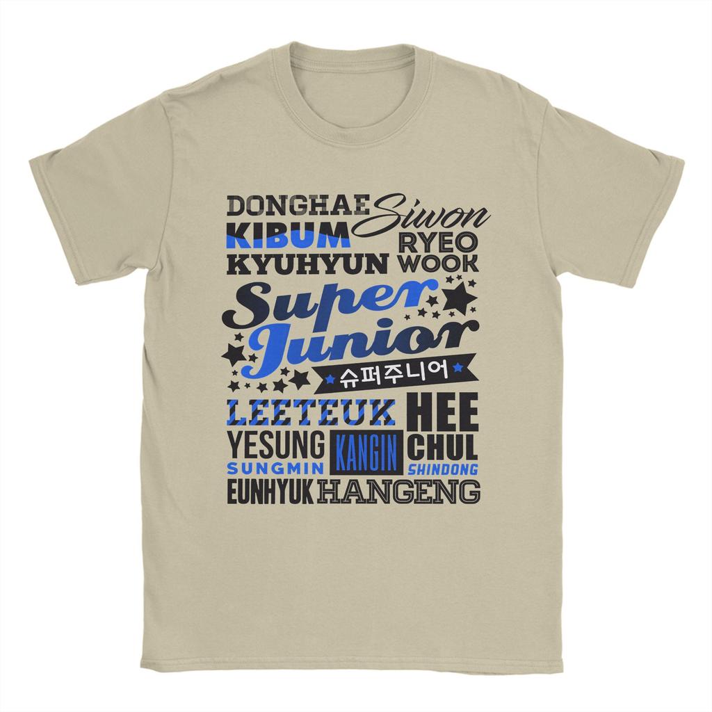 Neuheit Super Junior T-Shirt für Herren O-Ausschnitt Reines Baumwoll-T-Shirt Kurzarm-Tees Neuankömmling Kleidung