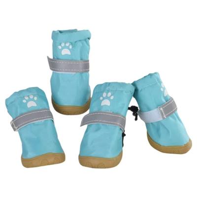 4 Stück/Set Niedliche Wasserdichte Hundeschuhe Reflektierend Verschleißfest Welpenstiefel Anti-Rutsch Haustier-Regenschuhe Outdoor