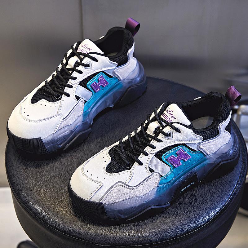 Shoes Women's Spring and Summer 2025 New Sports Running Shoes Platform Casual Leather Women's Shoes Heightening Flat Dad Shoes Women