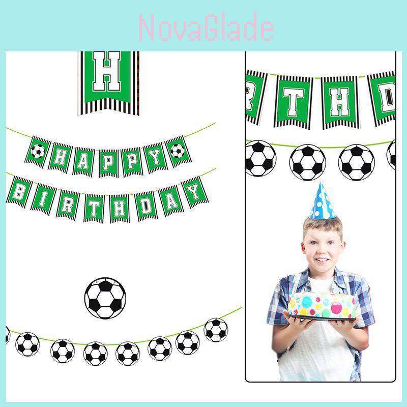 Vibrant Soccer Football Theme Party Decor Happy Birthday Banner For Special Celebrations