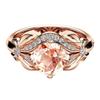 SanJie Europeisk-amerikansk Mote Sløyfe Dame Ring - Rosegull Champagne Zirkon