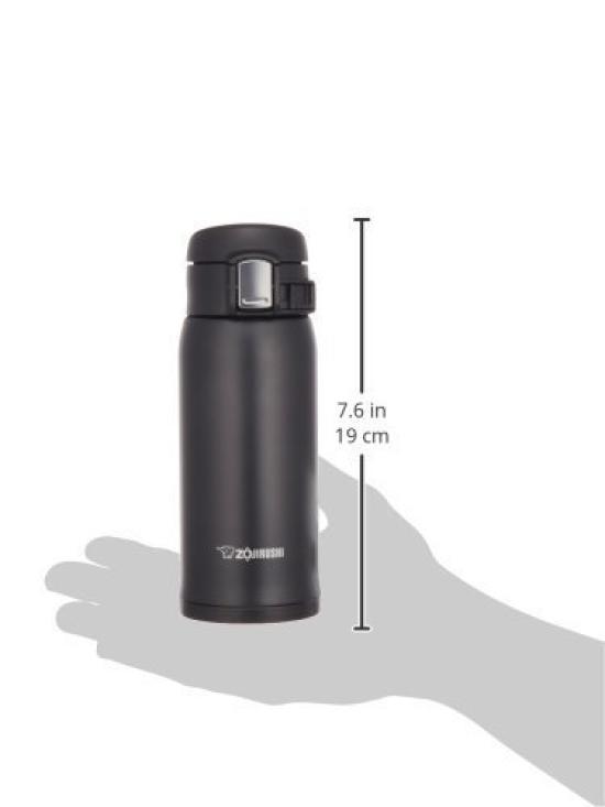 ZOJIRUSHI Water Direct Drinking Stainless Steel Lightweight Bottle, Mug, 360ml, Black, Type, SM-SA36-BA