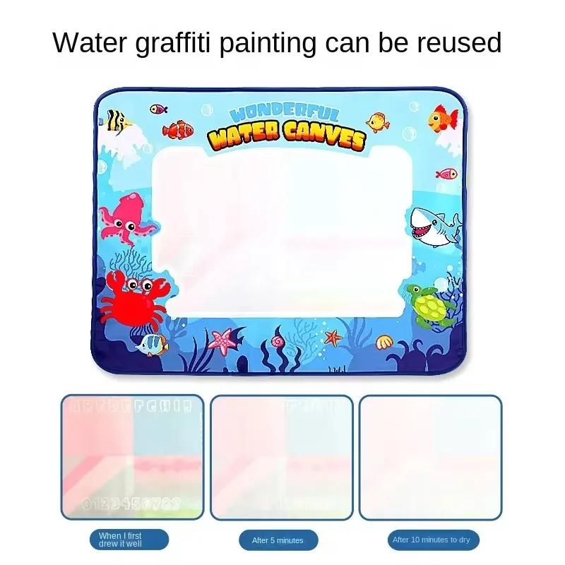 Non-Toxic Magic Water Canvas Graffiti Drawing Board Repeatedly Doodle Water Painting Carpet Reusable Drawing Mat Children Toy Gift